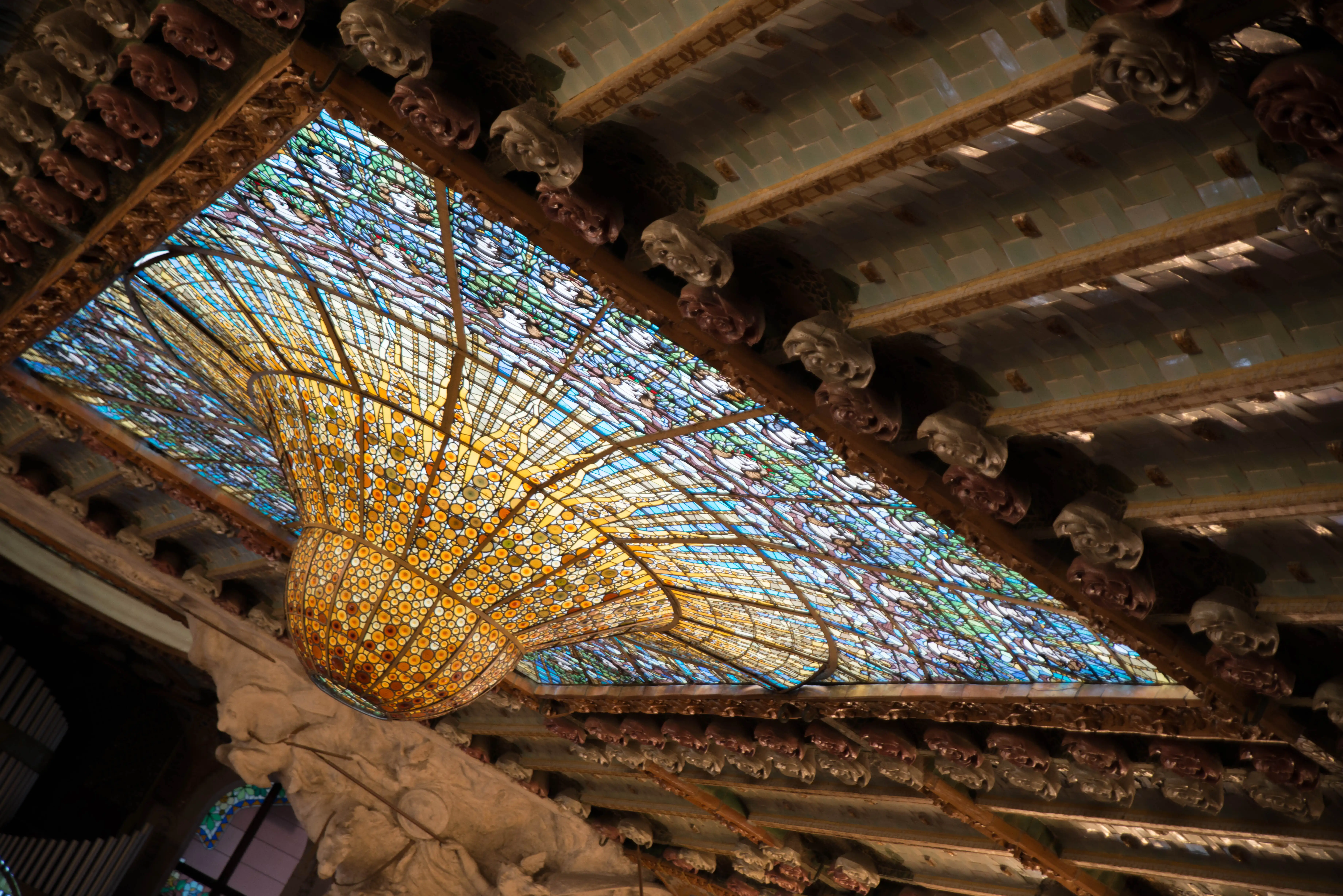 Sagrada Familia Stained Glass Ceiling