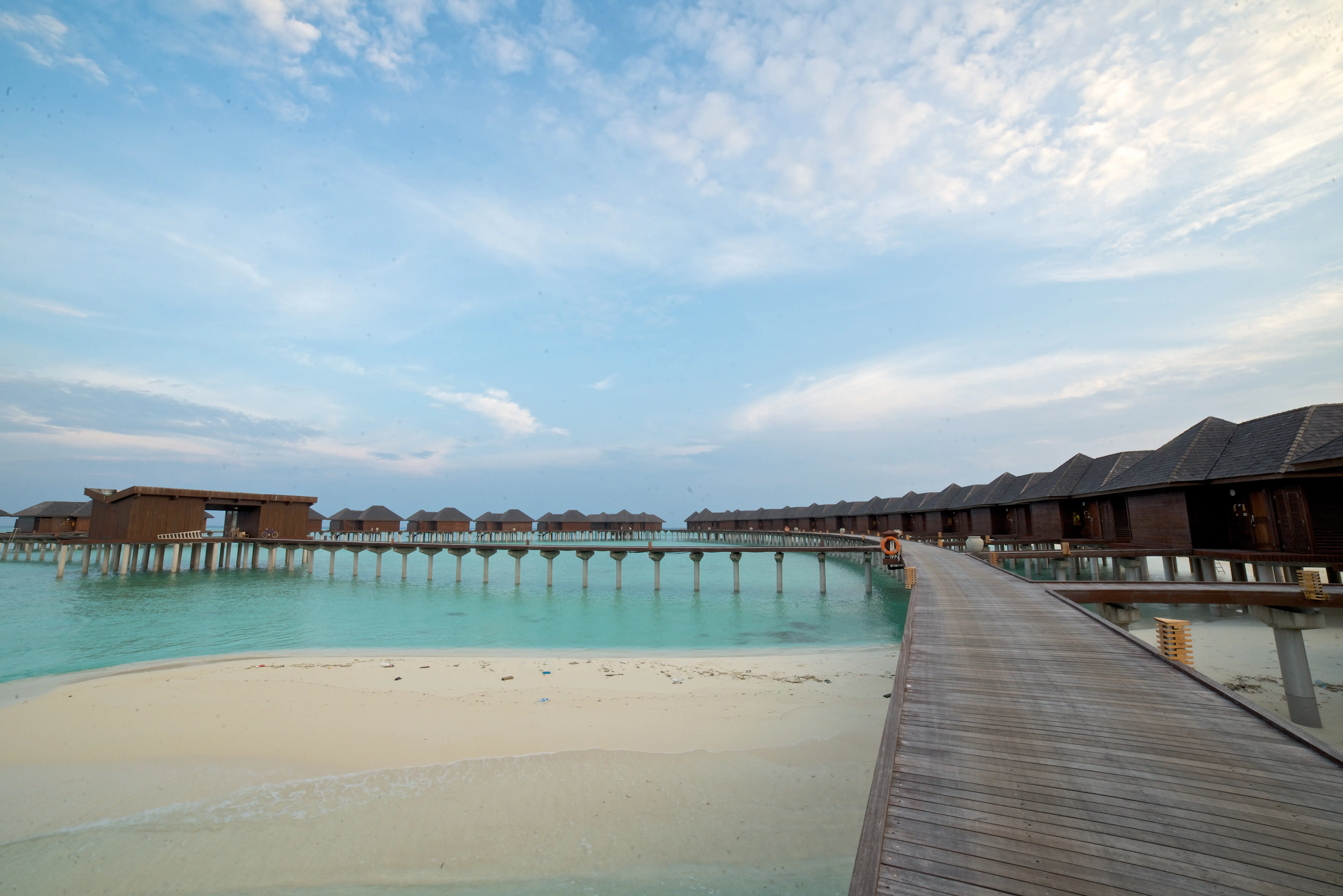 Maldives Overwater Villas at Sunset